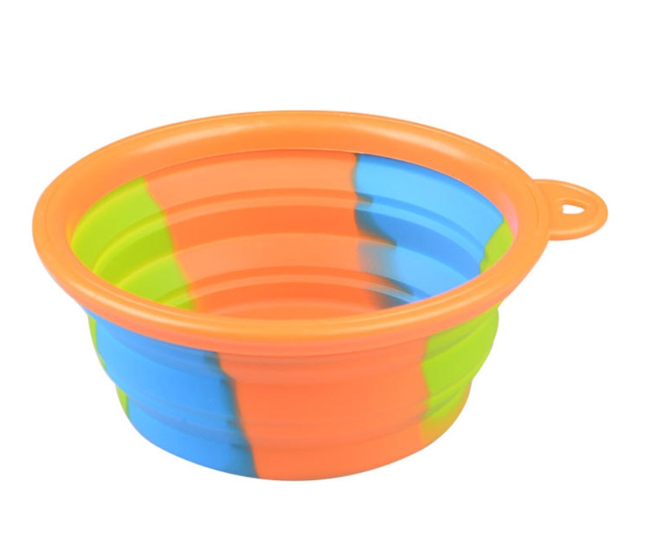 Camouflage silicone bowl foldable portable out pet supplies dog food bowl - Image 7