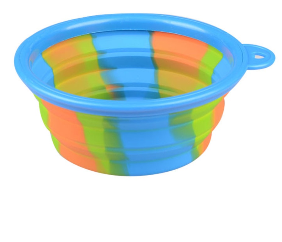 Camouflage silicone bowl foldable portable out pet supplies dog food bowl - Image 3