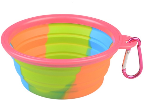 Camouflage silicone bowl foldable portable out pet supplies dog food bowl - Image 10