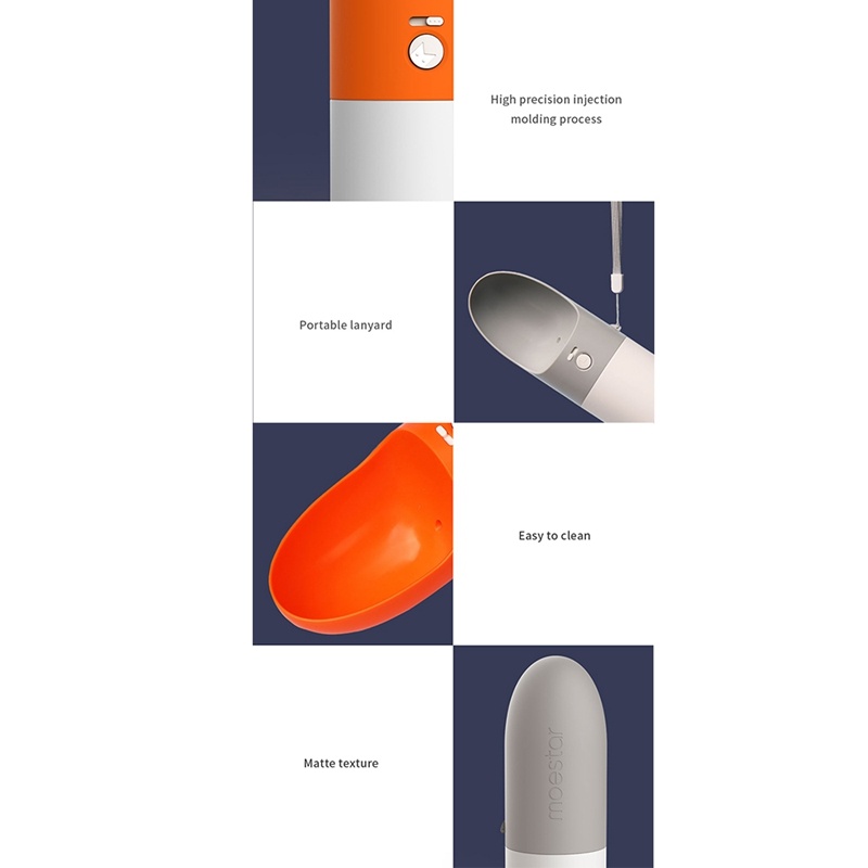 Pet Drinking Cup Pet Water Bottle Convenient Easy To Use Splash-Proof Splash-Proof One-Key Lock ABS Standard - Image 5