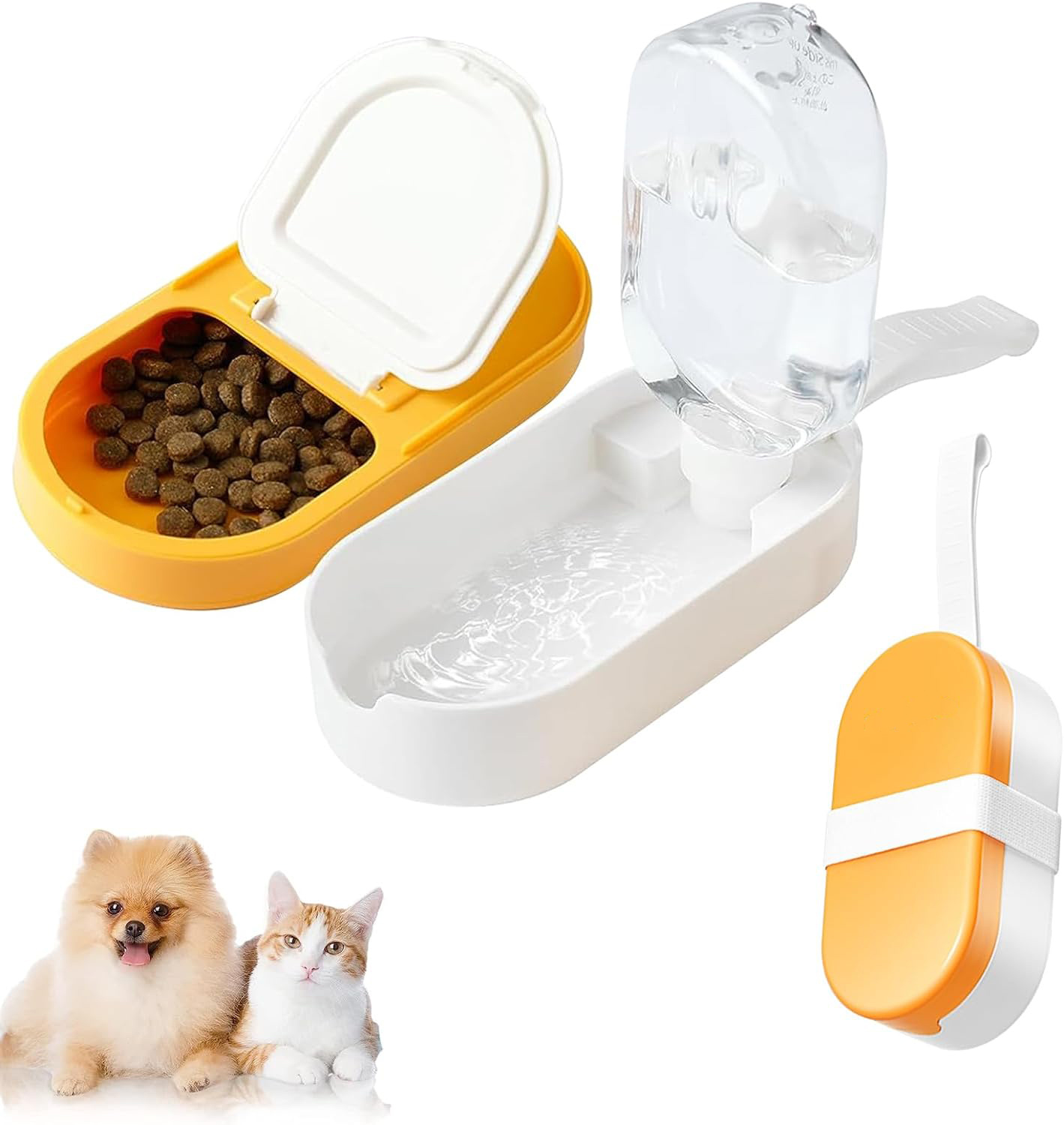 Dog Water Bottle Dog Bowl 2-in-1 Food Container Large Enough For Dog Treats Steak Sticks Bars Portable Pet Water Dispenser For Hiking Travel Cat Bowls And Pet Water Bottle - Image 2