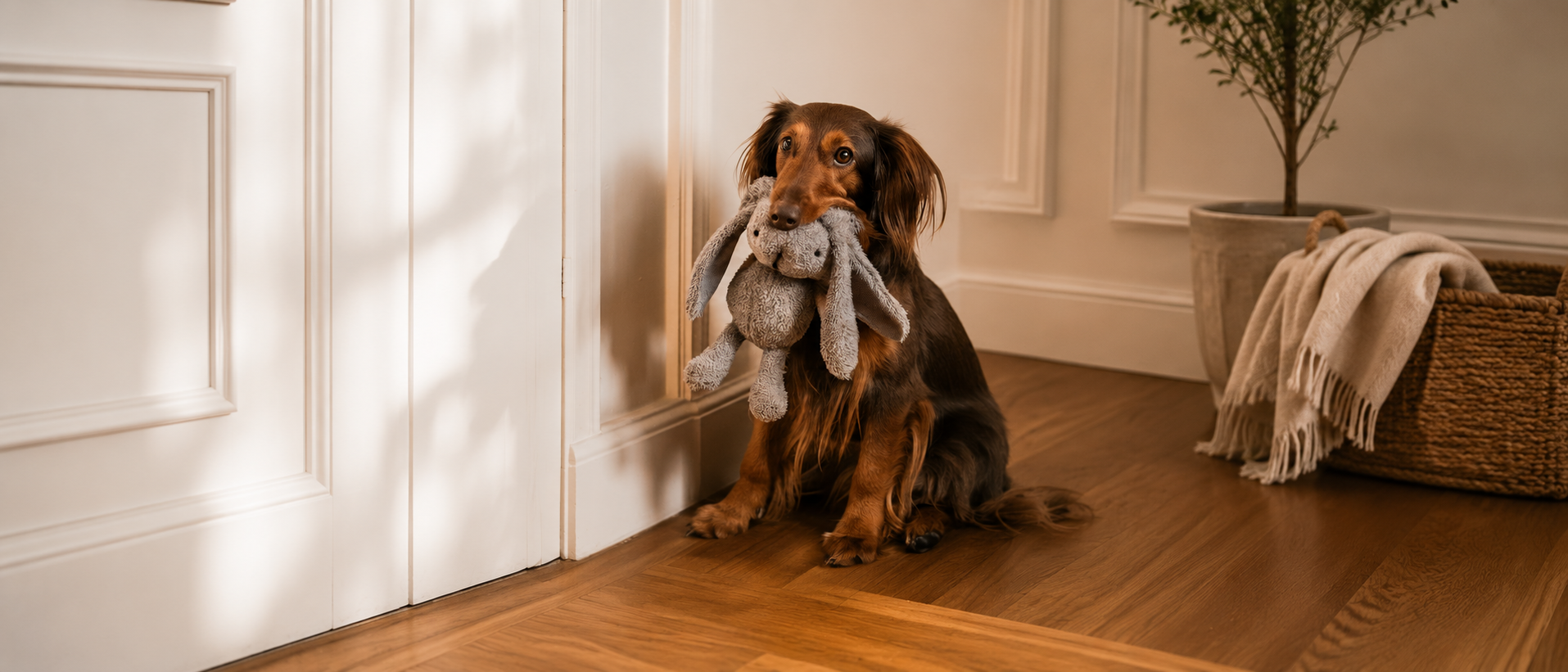 Pet relaxing comfortably at home