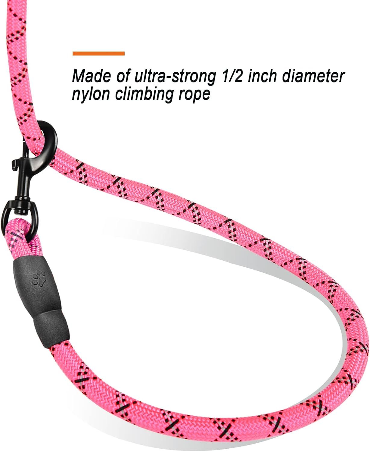 Dog Leashes For Large Dogs Heavy Duty Dog Leash 5 FT With Comfortable Padded Handle And Highly Reflective Threads For Medium Large Dogs Walking Training Running - Image 2
