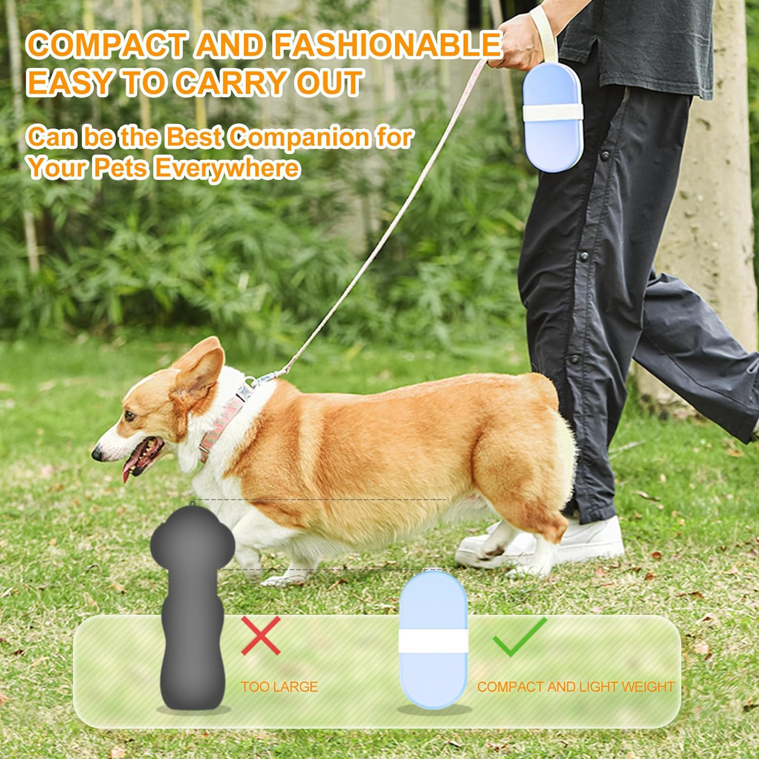 Dog Water Bottle Dog Bowl 2-in-1 Food Container Large Enough For Dog Treats Steak Sticks Bars Portable Pet Water Dispenser For Hiking Travel Cat Bowls And Pet Water Bottle - Image 8